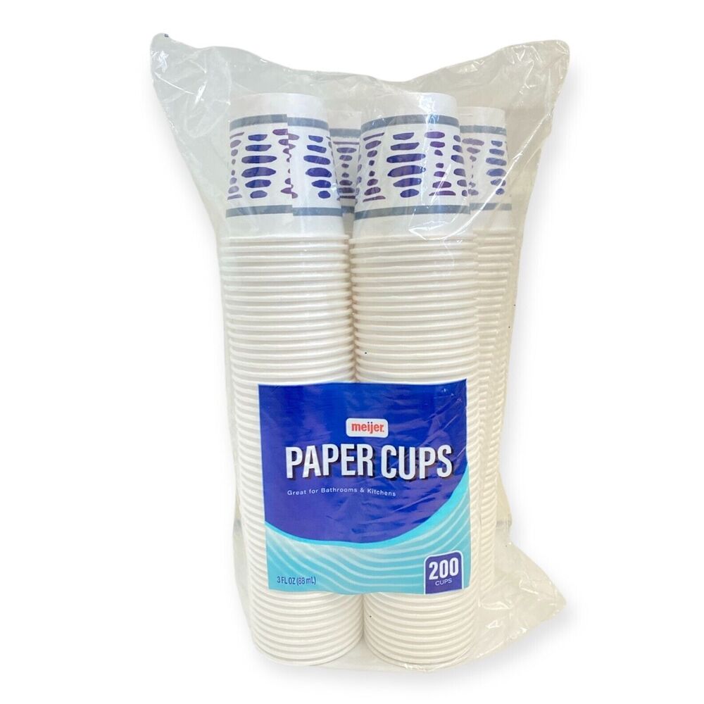 Disposable Cups Small 3 oz. Paper Cups 200 Count NEW Bathroom Bath MADE IN USA